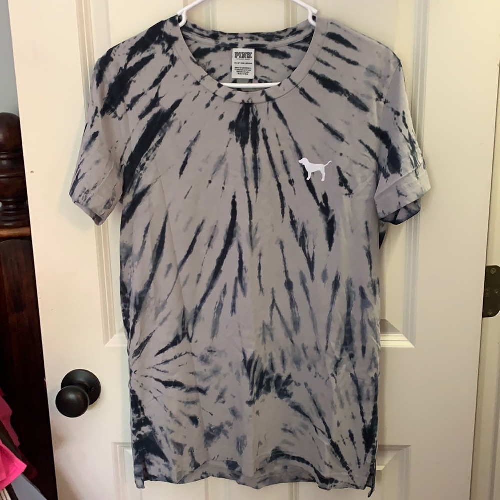 Black and Gray Tie Dye VS Pink Tee